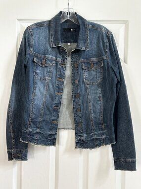 Kut from the Kloth Raw Edge Hem Denim Jacket - MEDIUM